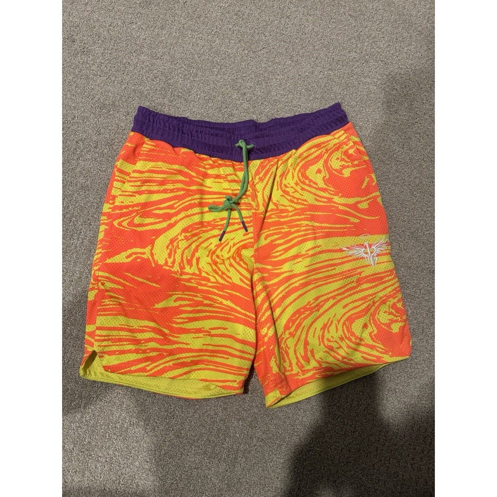 Puma x LaMelo Ball Spark AOP Basketball Shorts Yellow Burst 627743 01 Mens sz XL